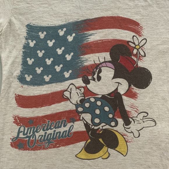 Vintage Disney Women's T-Shirt Tee Minnie Mouse Small USA Flag Patriotic Graphic - Picture 5 of 5